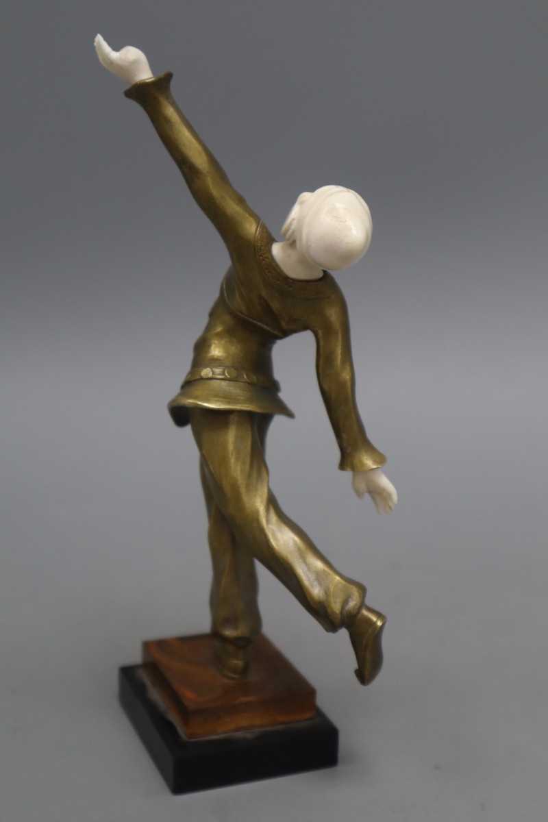 An Art Deco bronze and ivory figure of a dancer, 20.5cm